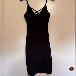 Elegant Black Spaghetti Strap Dress